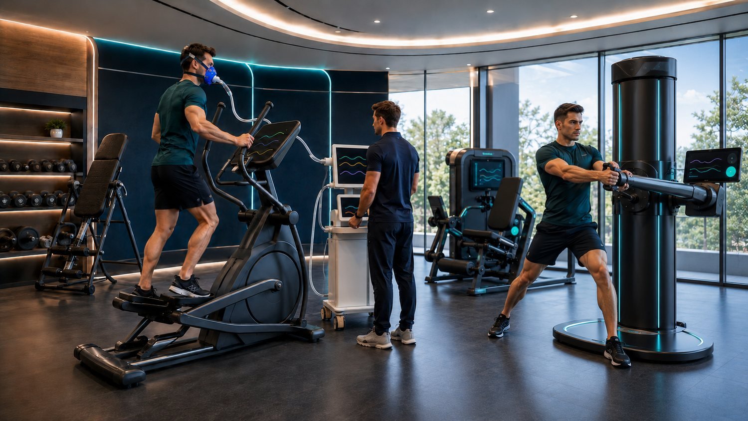 Supervised functional assessment — clinical gym concept.
